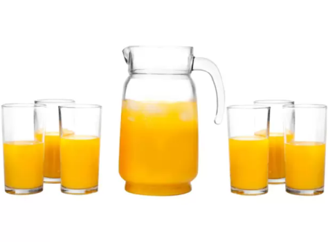 Conjunto de Jarra 1,57L e Copos 255ml de Vidro – Ruvolo Athenas 7 Peças