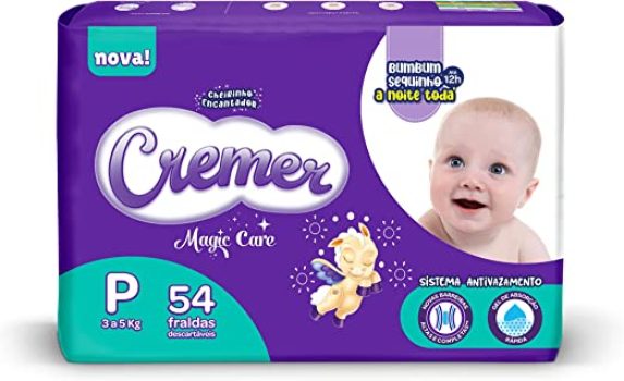 Fralda Cremer, P, Mega, pacote de 54, Roxo