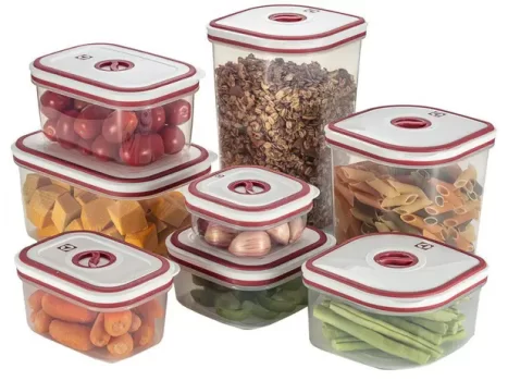 Jogo de Potes de Plástico Hermético Electrolux – com Tampa Quadrado 8 Peças