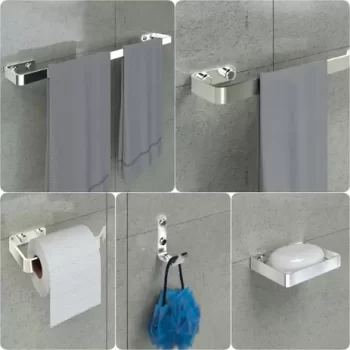 Kit Acessórios Para Banheiro Cromado 5 Peças – MetalCromo