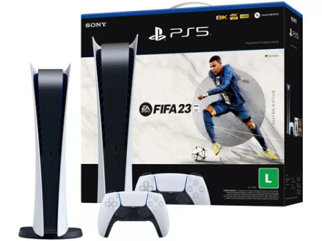 PlayStation 5 Edição Digital 2022 825GB 1 Controle – Sony com FIFA 23 Lançamento