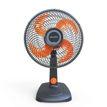 Ventilador De Mesa 30cm Mallory Elegance Grafite/Laranja