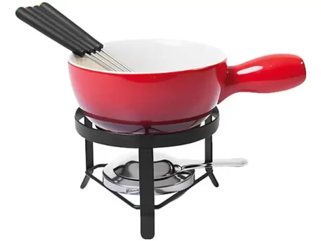 Aparelho de Fondue Cerâmica Brinox Vermelho – 8 Peças 1256/101