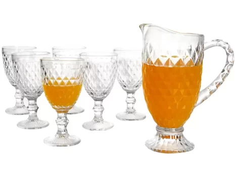 Jogo de Taças com Jarra de Vidro 7 Peças – Haus Bico de Jaca Empire