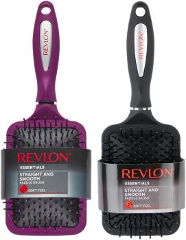 Revlon Conjunto de escova de cabelo com toque macio, preto + frutas silvestres