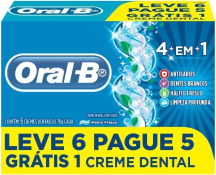 Creme Dental Oral-B 4 em 1 – 70g Leve 6 Pague 5
