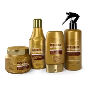 Kit Explosão de Brilho e Hidratação em Casa Banho de Verniz Forever Liss