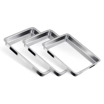Kit Formas Assadeiras Retangular Polida Alumínio Nacional 3 peças