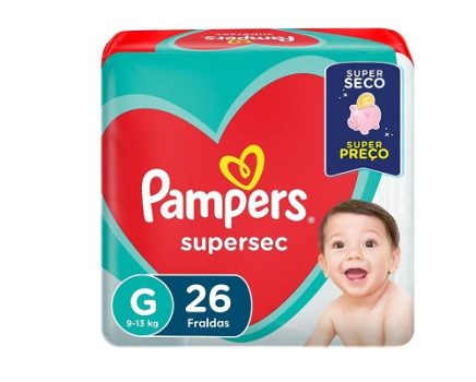 Fralda Pampers Supersec Pacotão G – 26 Unidades