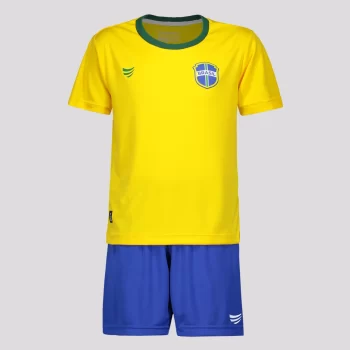 Kit Infantil Super Bolla Copinha Brasil Amarelo