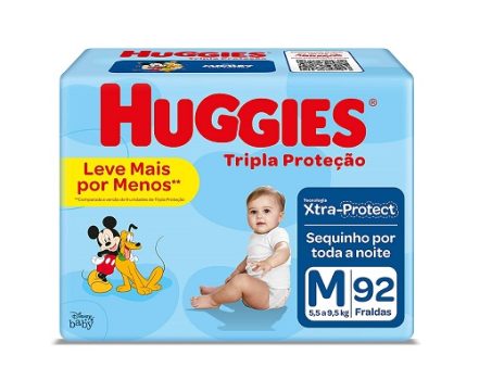 Fralda Huggies Tripla Proteção M – 92 Fraldas