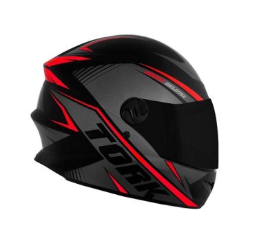 Capacete Moto R8 Pro Tork Fechado 58 Preto/Vermelho Viseira Fumê