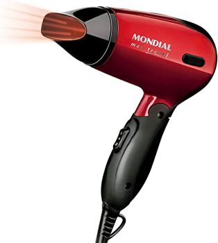 Secador Mondial, Max Travel, Bivolt, Preto/Vermelho, 1200W – SC-10