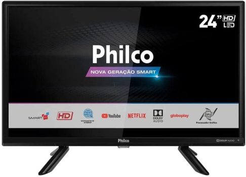 Smart TV LED 24″ Philco PTV24G50SN Conversor Digital HD com 2 HDMI