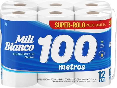 Mili Papel Higiênico Bianco Neutro 12Rolos