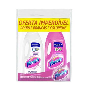 Tira Manchas Gel Vanish Multiuso para roupas brancas e coloridas – 2 unidades de 1,5L