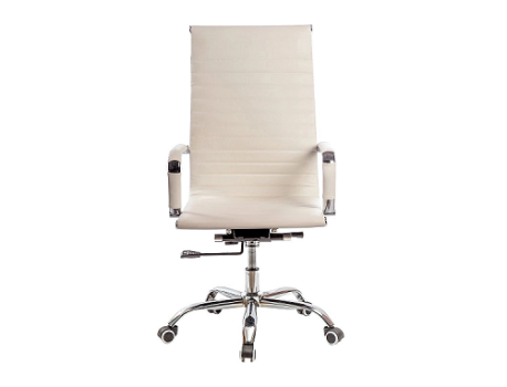 Cadeira De Escritório Presidente Giratória Esteirinha Com Pés Cromados Branca – Office Basics