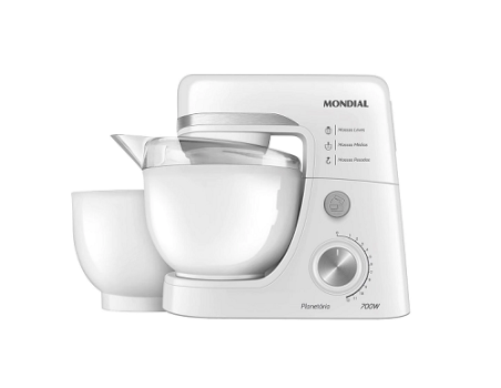 Batedeira Planetária Mondial BP-03W-2B com 12 Velocidades e 700 W – Branca