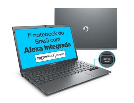 Notebook Positivo Motion C4120F-AX Intel Celeron Dual Core 4GB 120GB SSD 14″ HD Windows 11 Home – Cinza – com tecla Alexa integrada e Inclui Microsoft 365