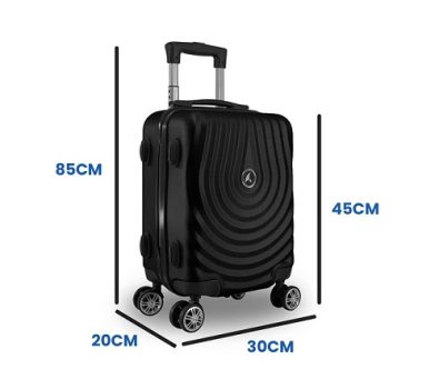 Mala de Bordo Pequena Bagagem de Avião Viagem ABS (Preto)