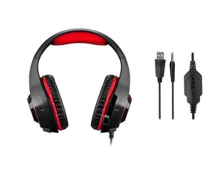 Headset Gamer Rama P3+USB Stereo Adaptador P2 LED Vermelho Warrior – PH219