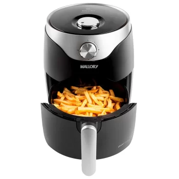 Fritadeira Elétrica Sem Óleo Air Fryer Mallory Smart Fryer 3L – Preta/Prata