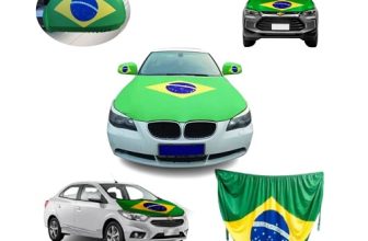 Kit Bandeira Do Brasil Para Capô E Retrovisor Carro Copa