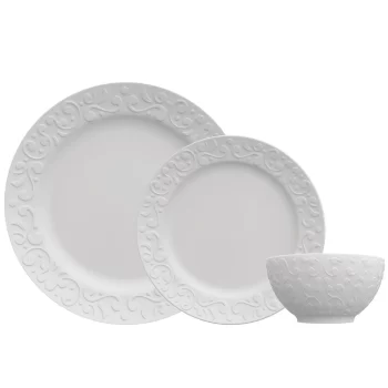 Aparelho de Jantar e Sobremesa 12 Peças Germer Tassel em Porcelana – Branco