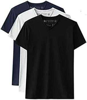 Kit 3 Camisetas Básicas Gola V, Basicamente, Masculino