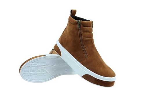 Tênis Feminino Fit GuGi Botinha De Academia em Camurça Leve Bota Com Zíper Lateral 203-GG