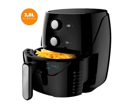 Fritadeira Sem Óleo Cadence Super Light Fryer Colors, 3,8L, Preta, 110V, FRT555