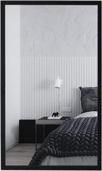 Espelho com Moldura Decorativa 48x80cm Moldura Caixa (Preta)