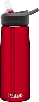 CamelBak Eddy+ Garrafa de água com renovação Tritan – topo com canudo, 740 ml, Cardinal