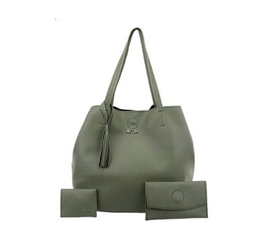 Kit Bolsa Saco Com Necessaire + Porta Cartão de Brinde Retta Verde Militar