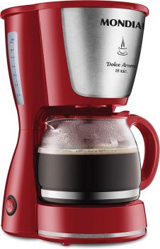 Cafeteira Elétrica Mondial, Dolce Arome Inox, 110V, Vermelho, 550W – C-35 18X