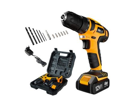 Parafusadeira e Furadeira a Bateria Li-Ion 12V WAP BPF 12K3 Carregador Bivolt com Maleta e Kit de 13 Acessórios