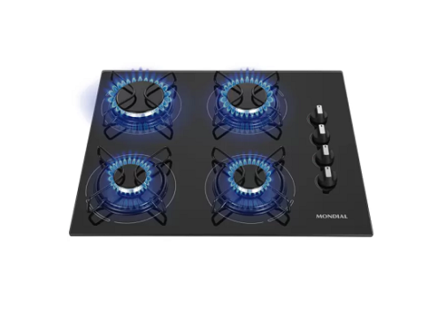 Cooktop 4 Bocas Mondial a Gás GLP Preto – CTG-01