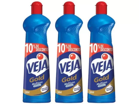 Kit Limpador Multiuso Veja Gold Original – 3 Unidades 500ml Cada