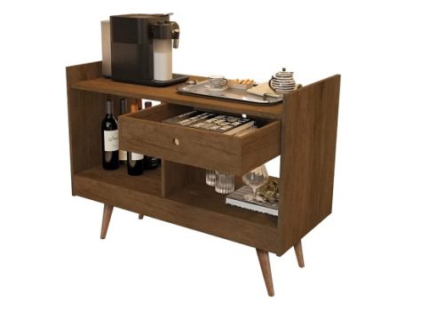 Aparador Bar 4064 Pé Madeira Gaveta Abertura Ambos os Lados