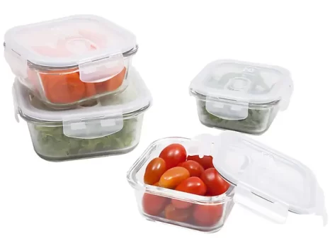 Jogo de Potes de Vidro Hermético Electrolux – com Tampa Quadrado A15969201 4 Peças