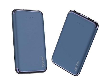 Carregador Portátil Universal 6.000mAh, 2 portas USB 2.1A, Led Indicador de bateria, Azul, PB6KMB,Geonav