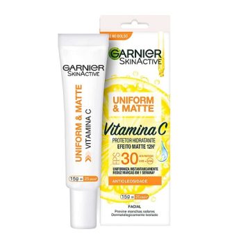 Protetor Hidratante Facial Garnier Uniform & Matte Vitamina C FPS 30, 15g