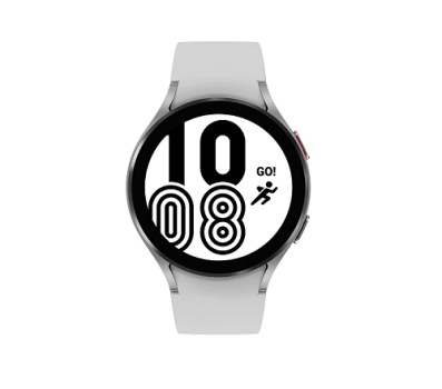 Smartwatch Samsung Galaxy Watch4 BT 44mm Prata Tela Super AMOLED de 1.4″, Bluetooth, Wi-Fi, GPS, NFC e Sensor de Frequência Cardíaca Óptica