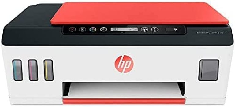 Multifuncional HP Smart Tank 514 – Tanque de tinta (3YW74A), Branco/Vermelho