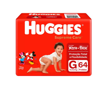 Fralda Huggies Supreme Care – Tam. G 9 a 12,5kg 64 Unidades