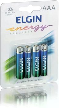 Pilha Aaa 1,5v Elgin Alcalina Blister 4 Peças