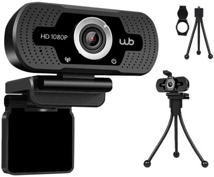 Webcam USB Full HD 1080P WB com Microfone Ângulo 110° e Tripé