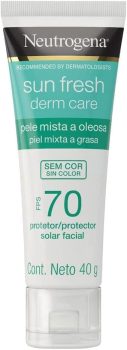 Neutrogena Sun Fresh Oily Skin – Protetor solar facial sem Cor, Fps 70, 40 g