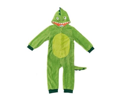 Pijama Infantil Pelúcia Fleece Dinonssauro Com Capuz (5 Anos)
