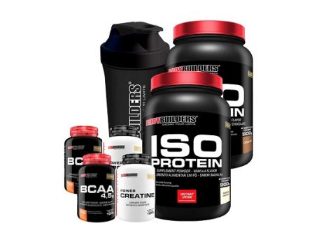 Kit 2x Iso Protein 900g + 2x BCAA 4,5 100g + 2x Power Creatina 100g + Coqueteleira – Bodybuilders Baunilha e Chocolate